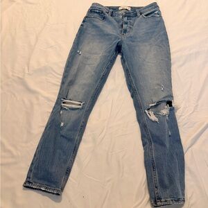 Abercrombie & Fitch Light Blue Distressed Skinny Jeans